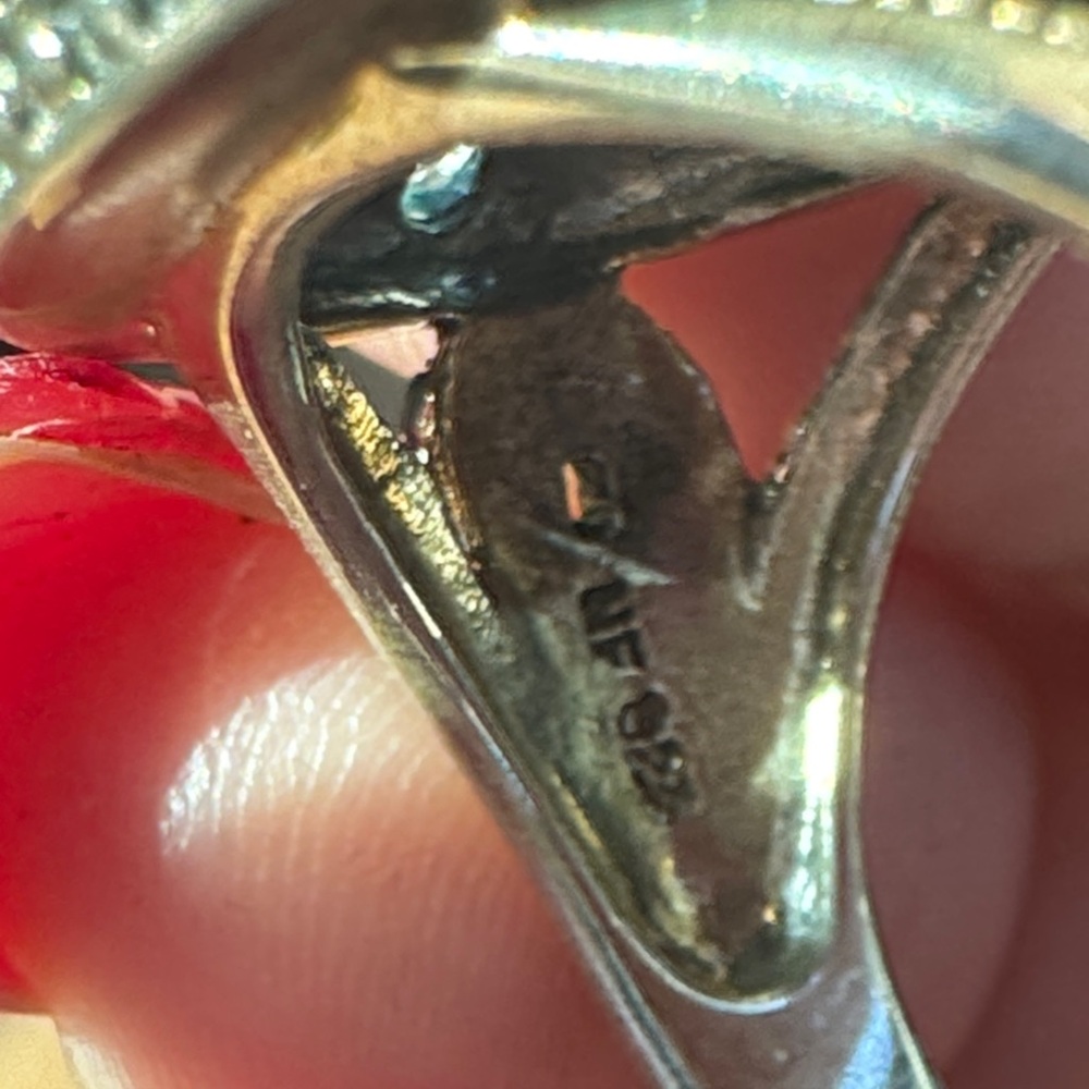 Turquoise 925 And Silver Statement Ring - image 5